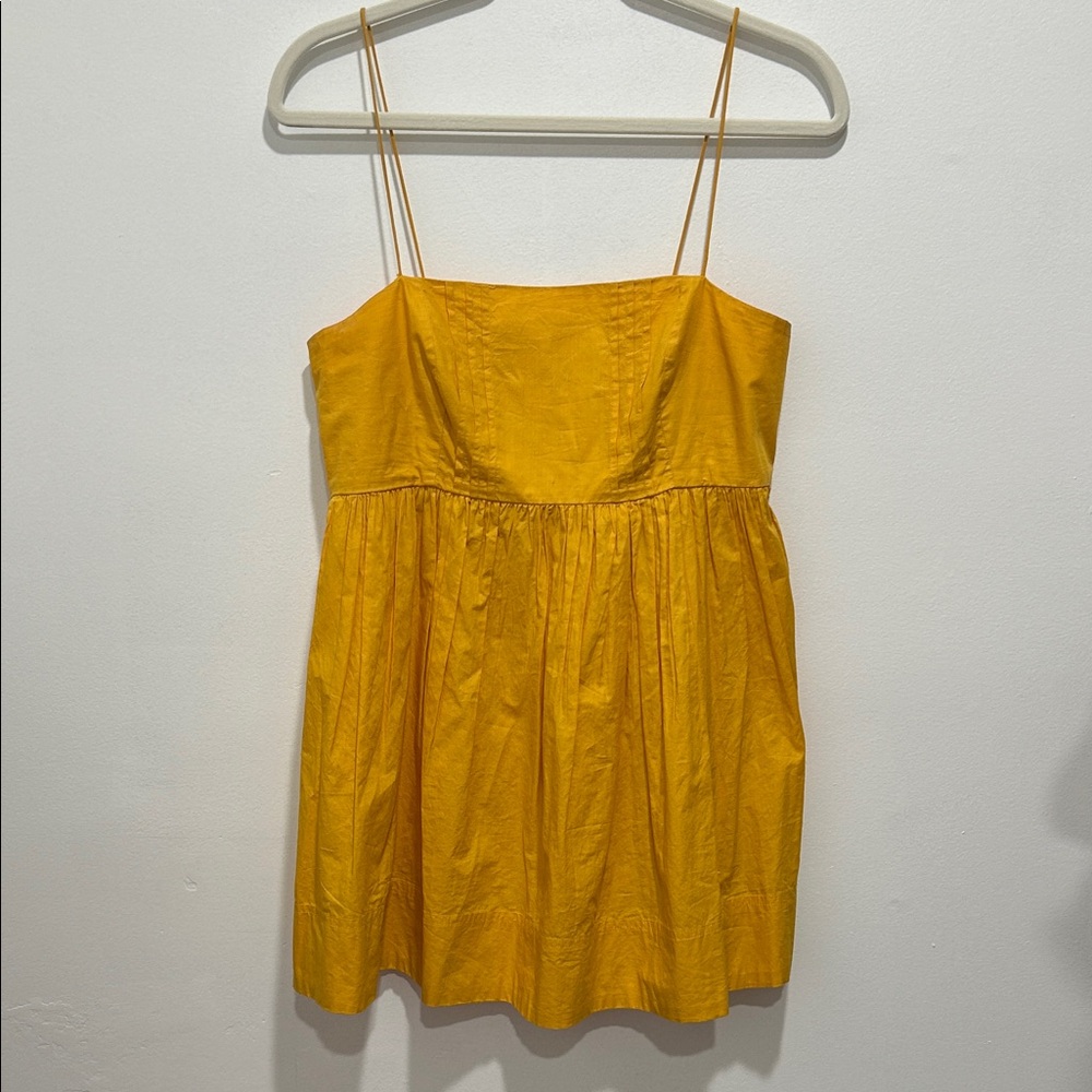 Anthropologie Yellow Spaghetti-Strap Mini Dress